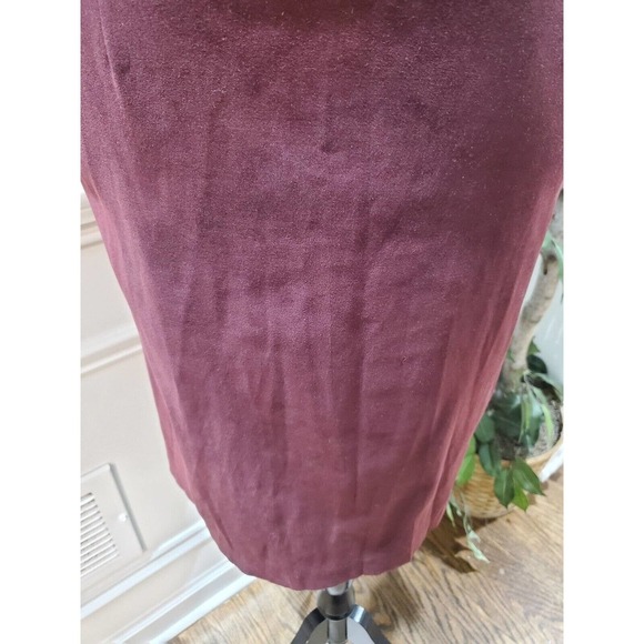 Connected Apparel Womens Maroon Polyester V-Neck Sleeveless Knee Length Dress 12 - Picture 4 of 11